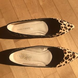 Marc Fisher leopard print pointy toe flats